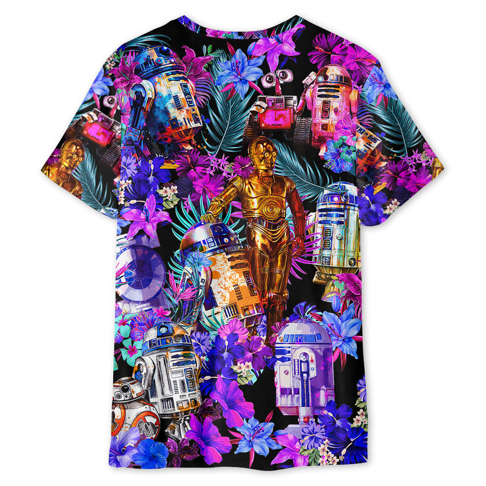 Stwa Special R2-D2 With Friends Synthwave - 3D T-shirt