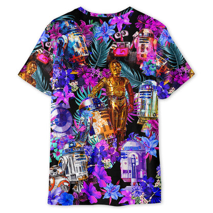 Stwa Special R2-D2 With Friends Synthwave - 3D T-shirt