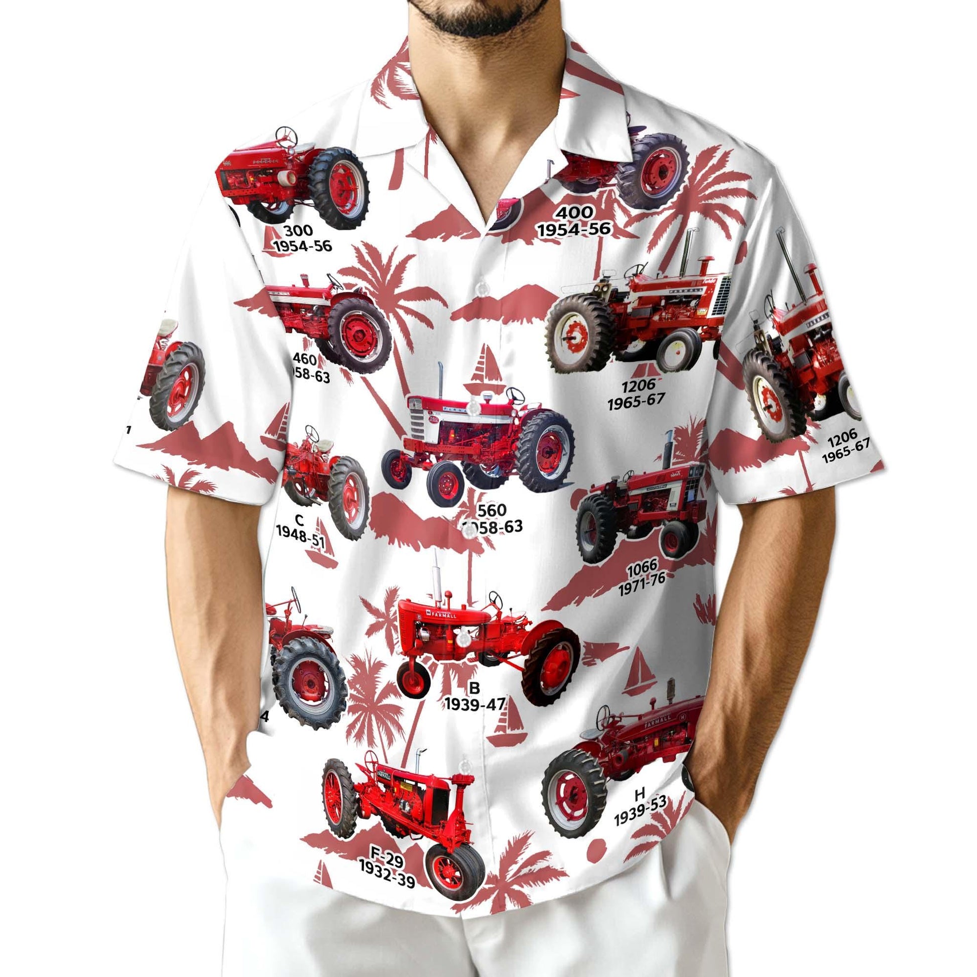 International Harvester Hawaiian Shirt: Farm Tractor Aloha Shirt