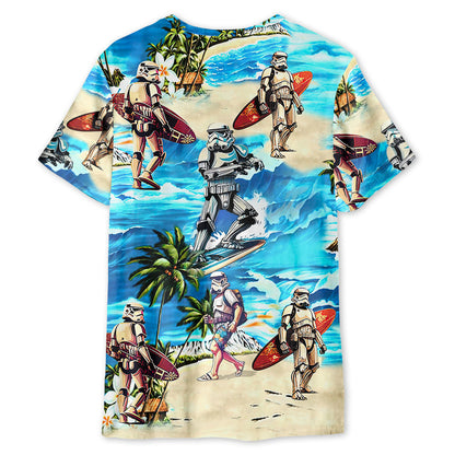 Starwars Stormtrooper Surfing - 3D T-shirt
