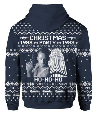 Die Hard Hoodie Christmas Party 1988 Hohoho Yippee Ki Yay Die Hard T-Shirt Black White Unisex - Trendy Gift For Men & Women