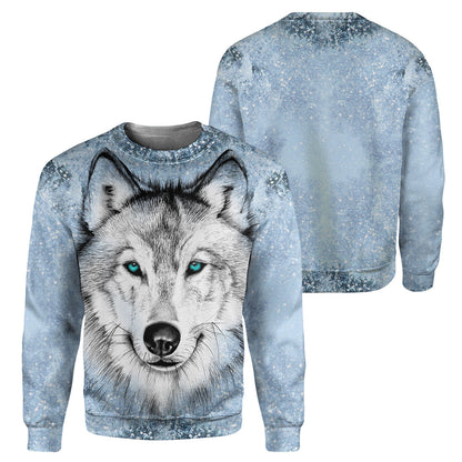 White Blue Wolf - All Over Printed Shirt