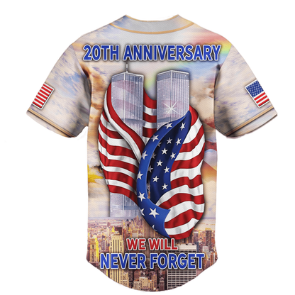 Patriot Day Jersey We Will Never Forget 911 All Gave Some Some Gave All Jersey Shirt September 11th Baseball for Men