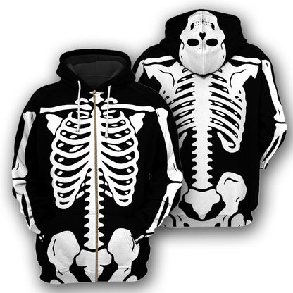 Halloween Skeleton Costume - All Over Printed Shirt