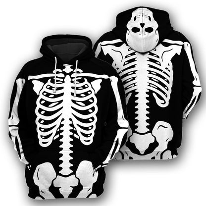 Halloween Skeleton Costume - All Over Printed Shirt