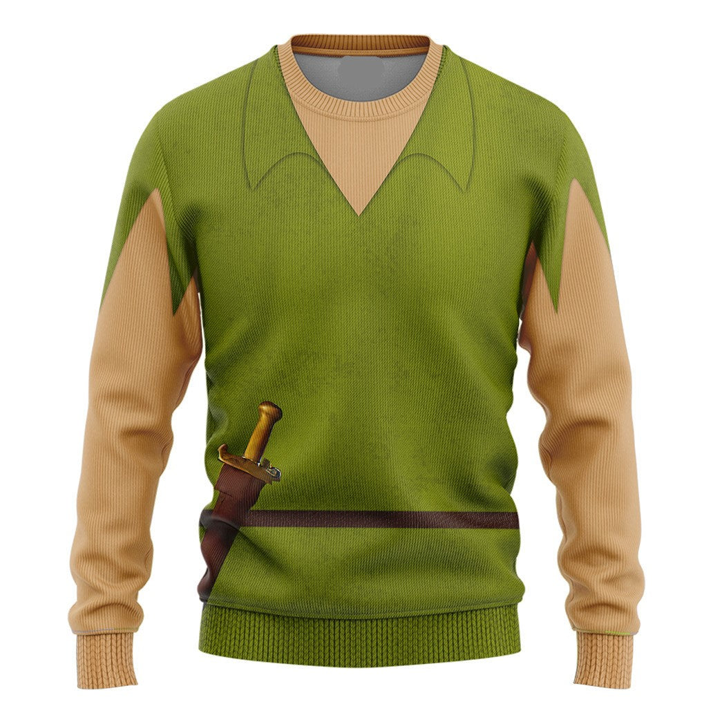 Disney Hoodie Peter Pan Costume T-Shirt Green Unisex Adults New Release - Trendy Gift For Men & Women