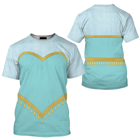 Disney T-Shirt Princess Jasmine Aladdin Costume T-Shirt Blue Unisex Adults New Release - Trendy Gift For Men & Women