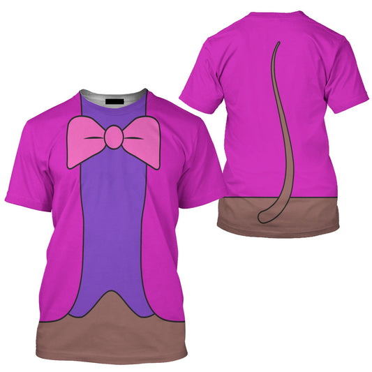 Disney T-Shirt Dormouse Alice In Wonderland Costume T-Shirt Pink Purple Unisex Adults New Release - Trendy Gift For Men & Women