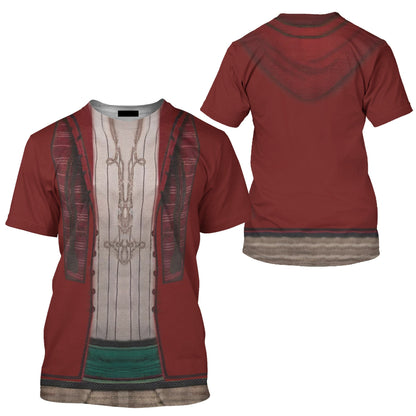 Disney T-Shirt Aladdin Live Action Costume T-Shirt Red Unisex Adults New Release - Trendy Gift For Men & Women