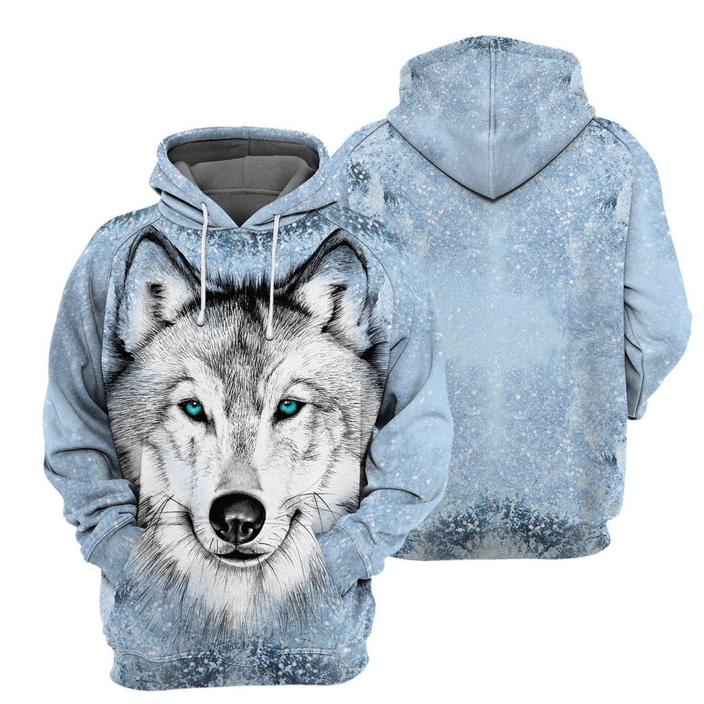 White Blue Wolf - All Over Printed Shirt