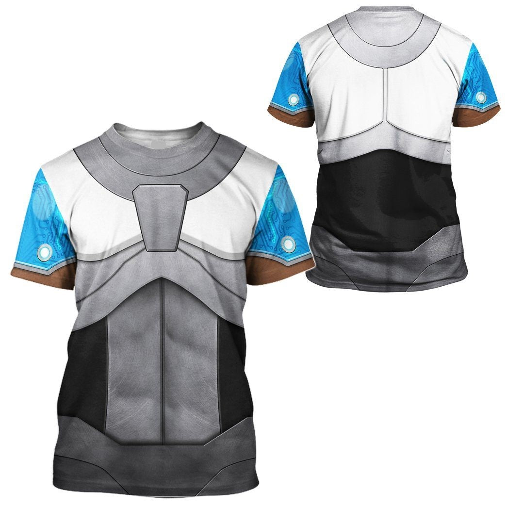 Teen Titan Hoodie Teen Titan Cyborg Cosplay Costume T-Shirt Blue Silver Unisex Adults New Release - Trendy Gift For Men & Women