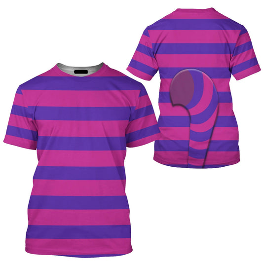 Disney T-Shirt Cheshire Cat Alice In Wonderland Costume T-Shirt Pink Purple Unisex Adults New Release - Trendy Gift For Men & Women