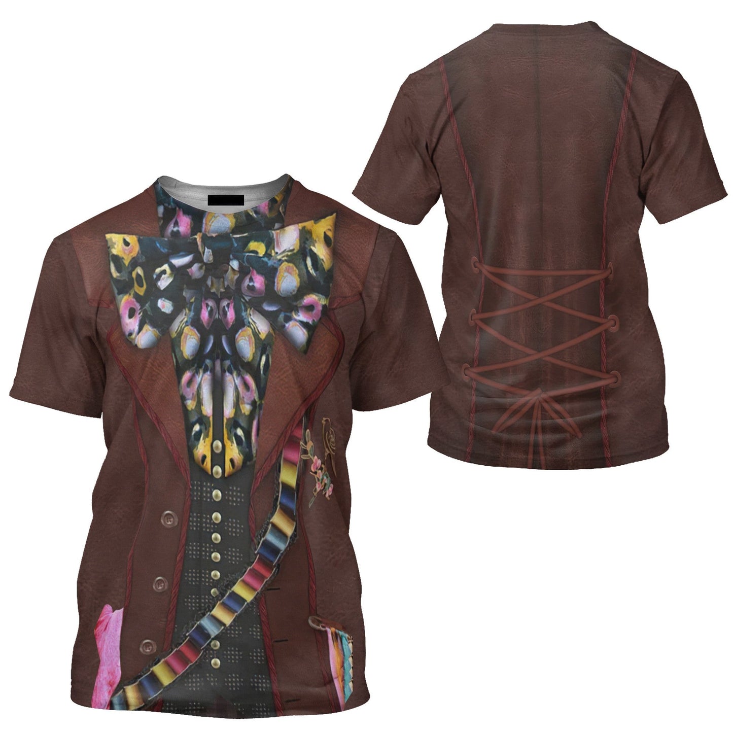 Disney T-Shirt Mad Hatter Live Action Alice In Wonderland Costume T-Shirt Brown Unisex Adults New Release - Trendy Gift For Men & Women