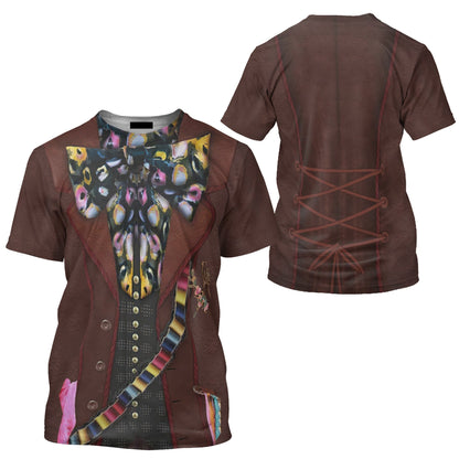 Disney T-Shirt Mad Hatter Live Action Alice In Wonderland Costume T-Shirt Brown Unisex Adults New Release - Trendy Gift For Men & Women