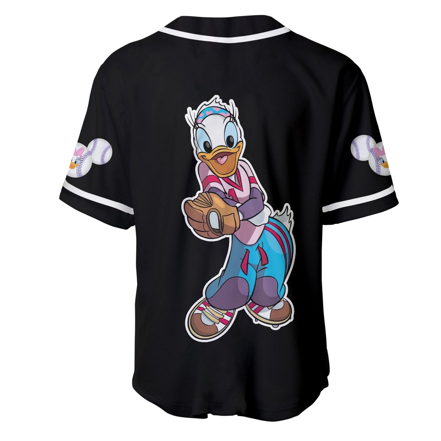 Disney Jersey Disney Daisy Duck As Pitcher Character Patterns Black Jersey Shirt Baseball Daisy Duck Baseball