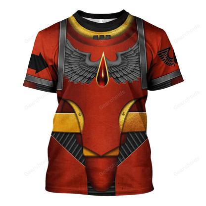 Pre-Heresy Blood Angels in Mark IV Maximus Power Armor - Costume Cosplay T-shirt CSWRH192