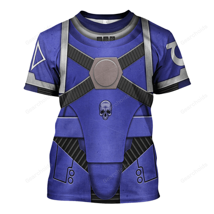 Pre-Heresy Ultramarines In Mark IV Maximus Power Armor - Costume Cosplay T-shirt CSWRH186