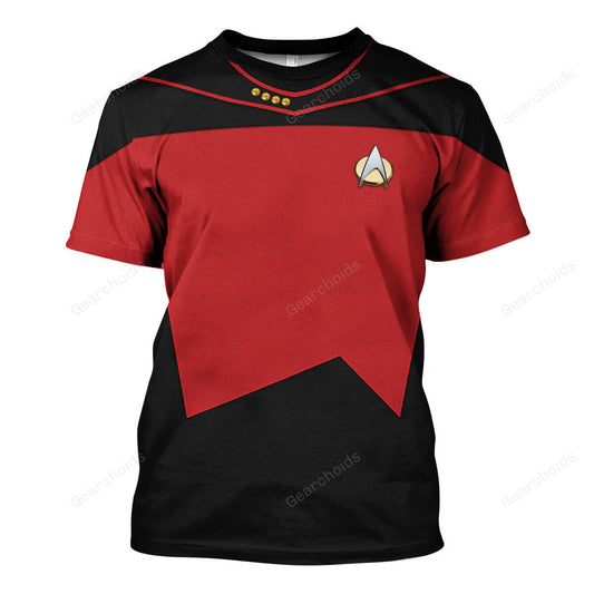 SaTr Picard The Next Generation Red Costume T-Shirt