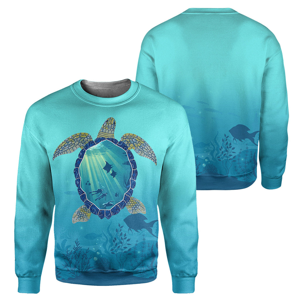 Scuba Diving Turtle - All Over Printed Shirt