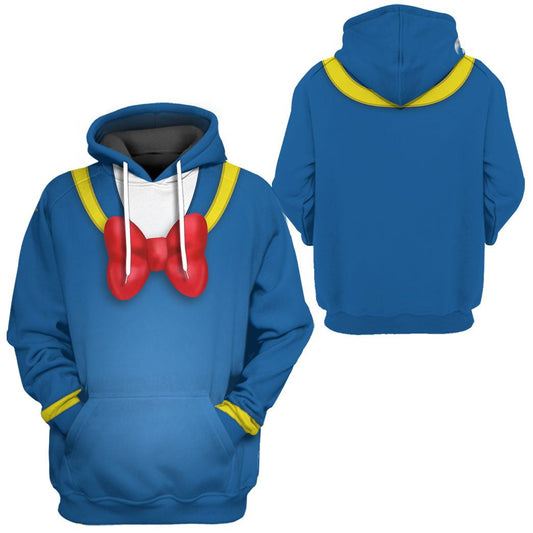 Disney Hoodie Donald Duck Costume T-Shirt Blue Unisex Adults New Release - Trendy Gift For Men & Women