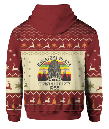 Die Hard Hoodie Nakatomi Plaza Christmas Party 1988 Die Hard T-Shirt Red Unisex - Trendy Gift For Men & Women