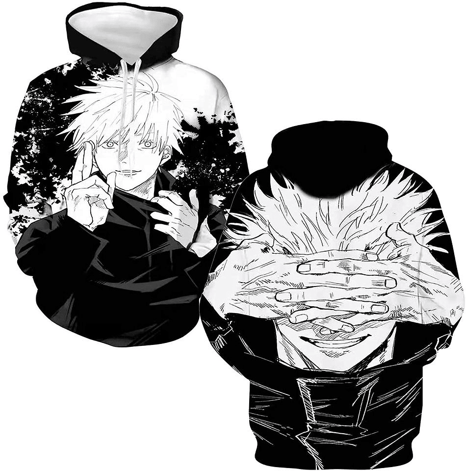 Jujutsu Kaisen Hoodie Jujutsu Kaisen Gojo Satoru Eyes Covering Hoodie Black White Unisex - Cozy Hoodie For Cold Weather