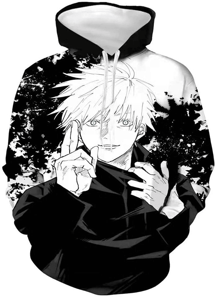 Jujutsu Kaisen Hoodie Jujutsu Kaisen Gojo Satoru Eyes Covering Hoodie Black White Unisex - Cozy Hoodie For Cold Weather