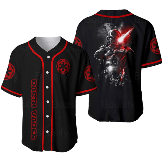Star Wars Jersey Star Wars Darth Vader Graphic Galactic Empire Symbol Red Black Jersey Shirt Baseball for Men
