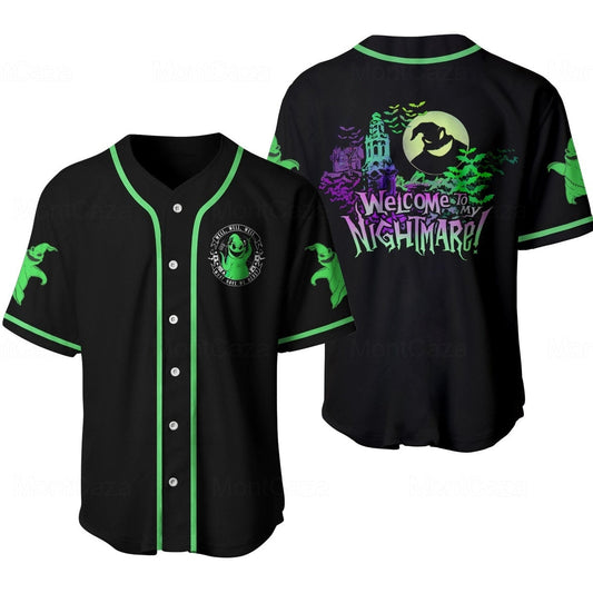 Tnbc Jersey Oogie Boogie Welcome to My Nightmare Black Jersey Shirt Tnbc Baseball