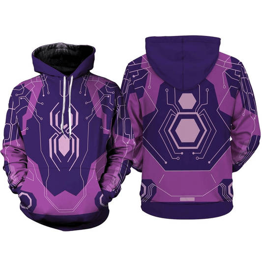 Spiderman Hoodie Marvel Spider Byte Suit Costume T-Shirt Purple Unisex - Trendy Gift For Men & Women
