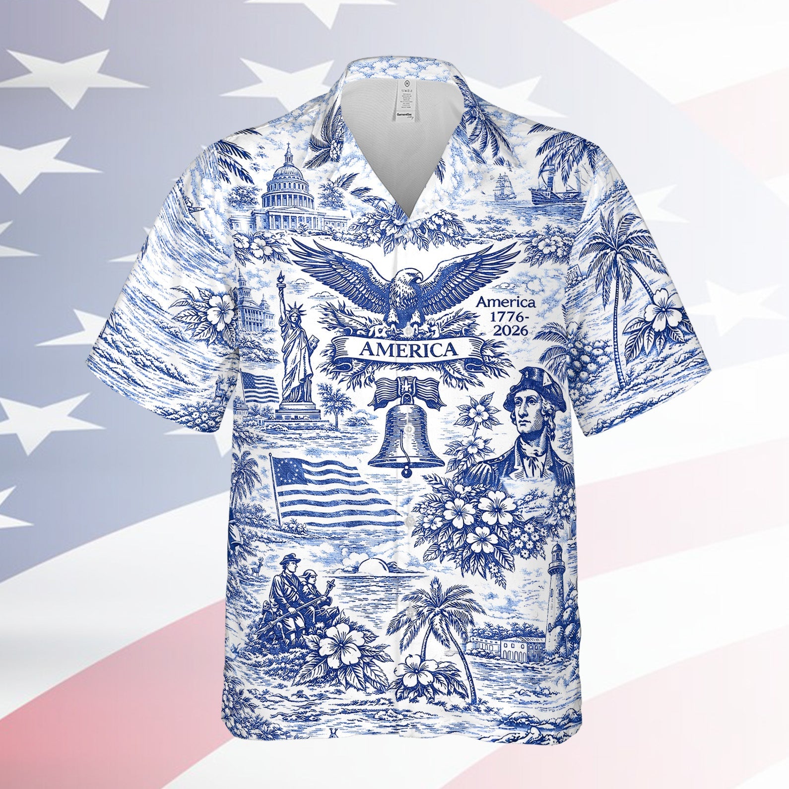 250 Years of America Hawaiian Shirt 1776–2026 | Vintage Patriotic AOP Hawaii Shirt | 4th of July Shirt 684725