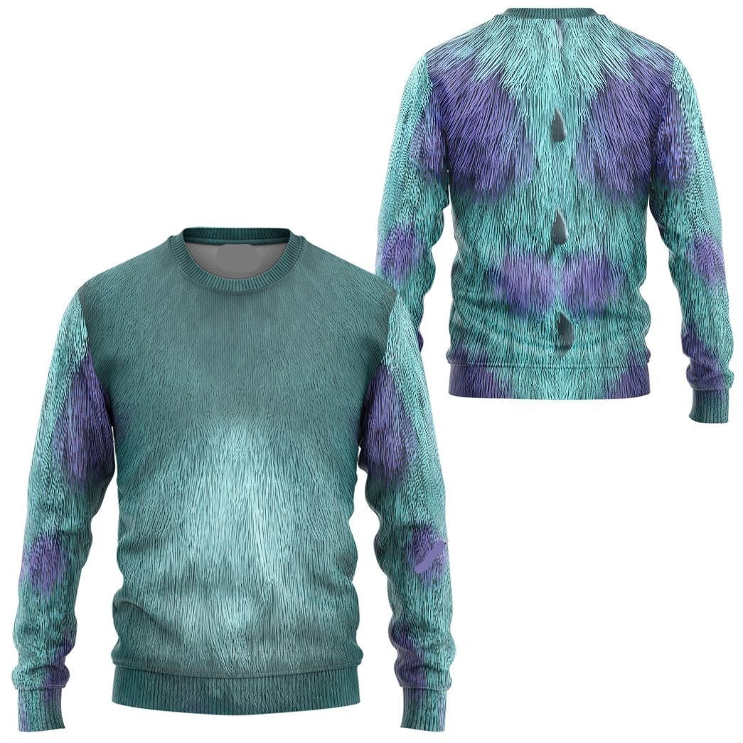 Disney Hoodie Sully Monsters Inc Costume T-Shirt Blue Unisex Adults New Release - Trendy Gift For Men & Women