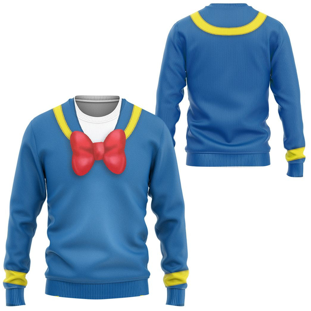 Disney Hoodie Donald Duck Costume T-Shirt Blue Unisex Adults New Release - Trendy Gift For Men & Women
