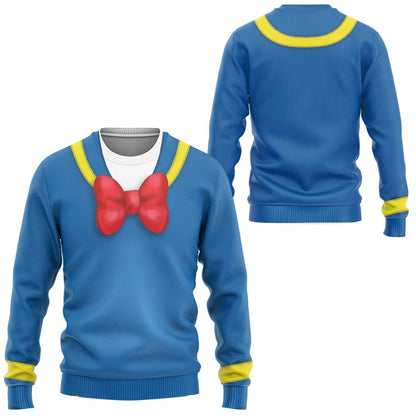 Disney Hoodie Donald Duck Costume T-Shirt Blue Unisex Adults New Release - Trendy Gift For Men & Women