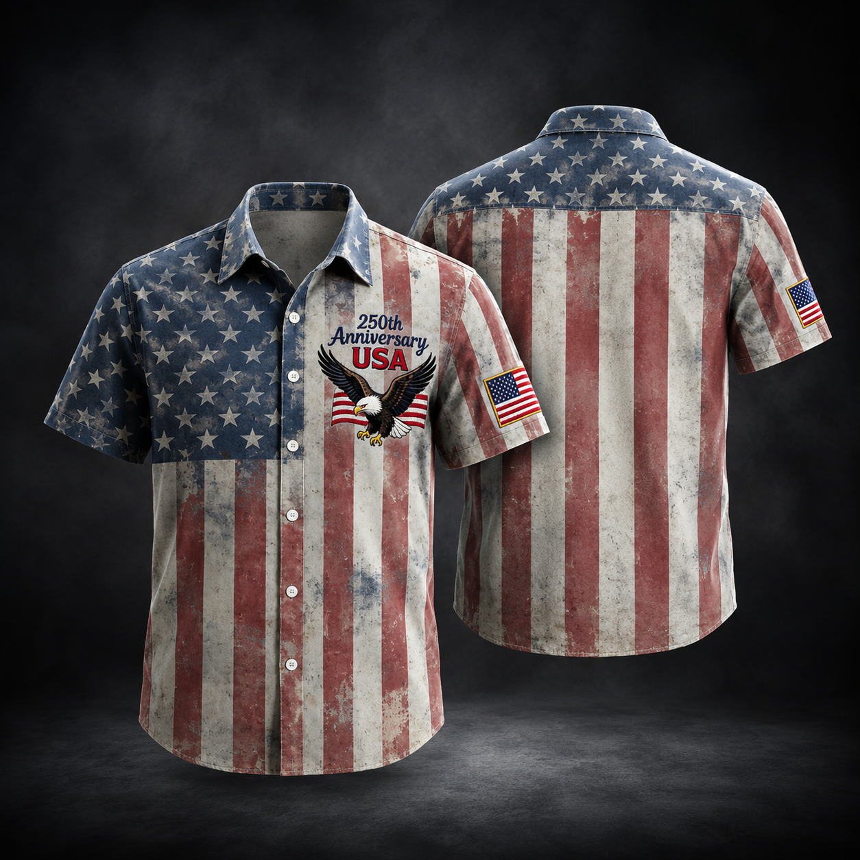 250th Anniversary USA Hawaiian Shirt Patriotic Eagle American Flag Gift
