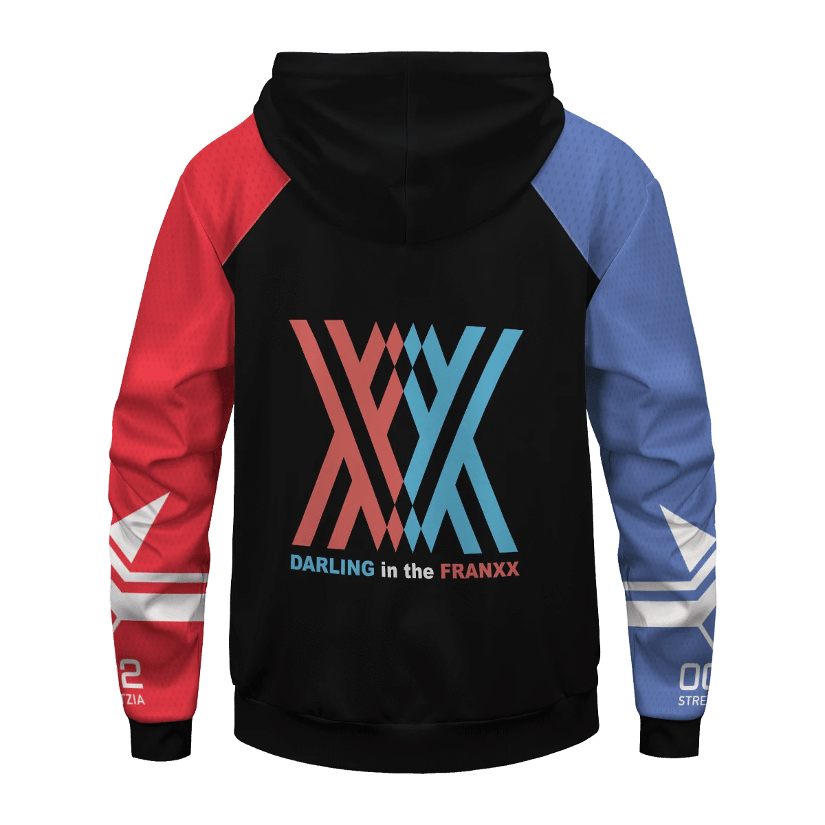  Darling In The Franxx Hoodie Darling In The Franxx Zero Two XX Bee Nest Pattern Black Hoodie Adult Unisex Anime Clothing
