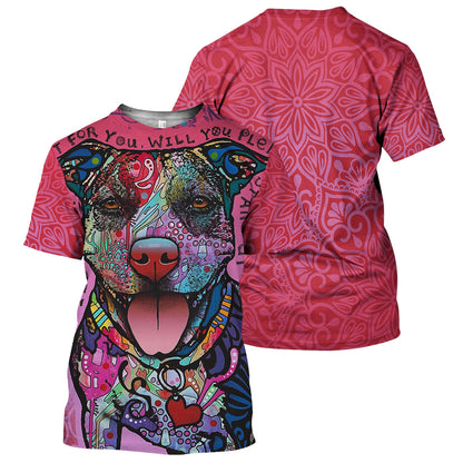 Pink Pitbull - All Over Printed Shirt