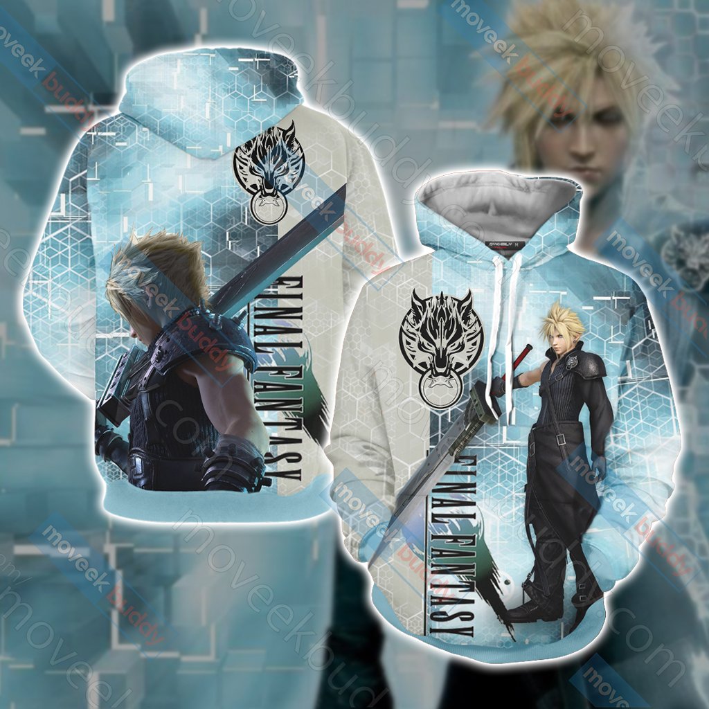 Final Fantasy - Cloud T-shirt Zip Hoodie Pullover Hoodie