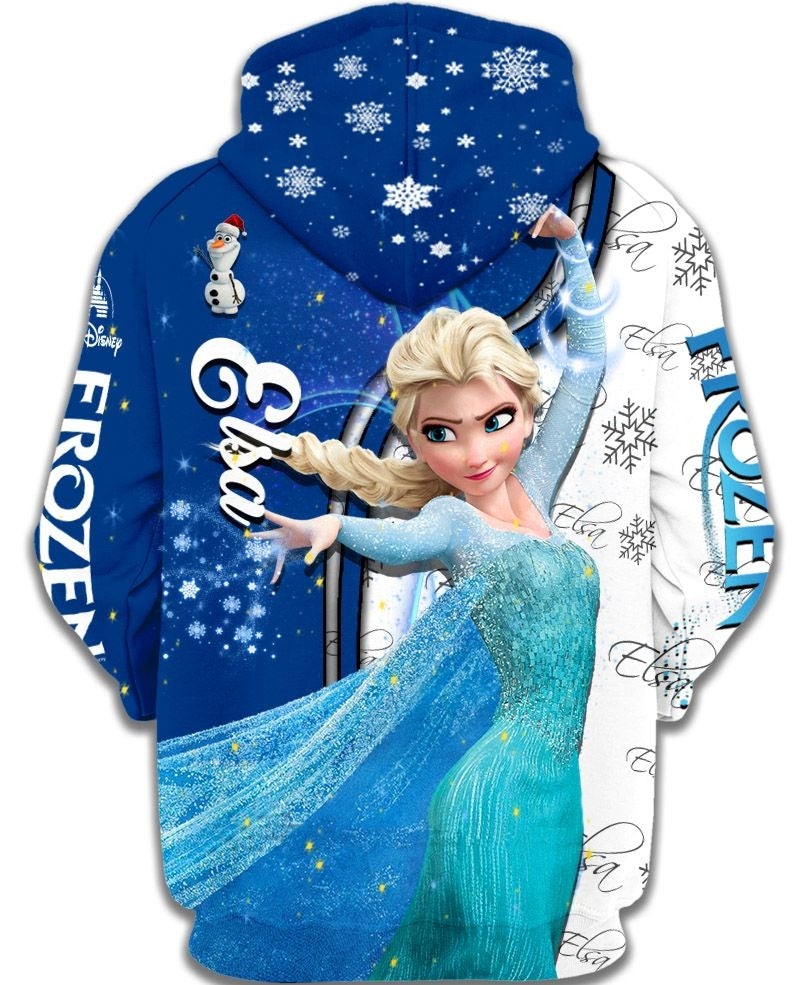 DN Frozen Hoodie Elsa of Arendelle Bluw White Hoodie