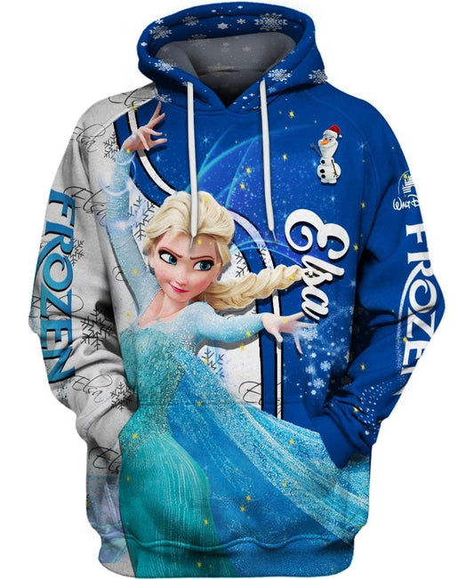  DN Frozen Hoodie Elsa of Arendelle Bluw White Hoodie