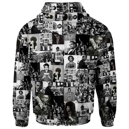 Africa American Hoodie Black Heros Black History Hoodie Black White Unisex - Cozy Hoodie For Cold Weather