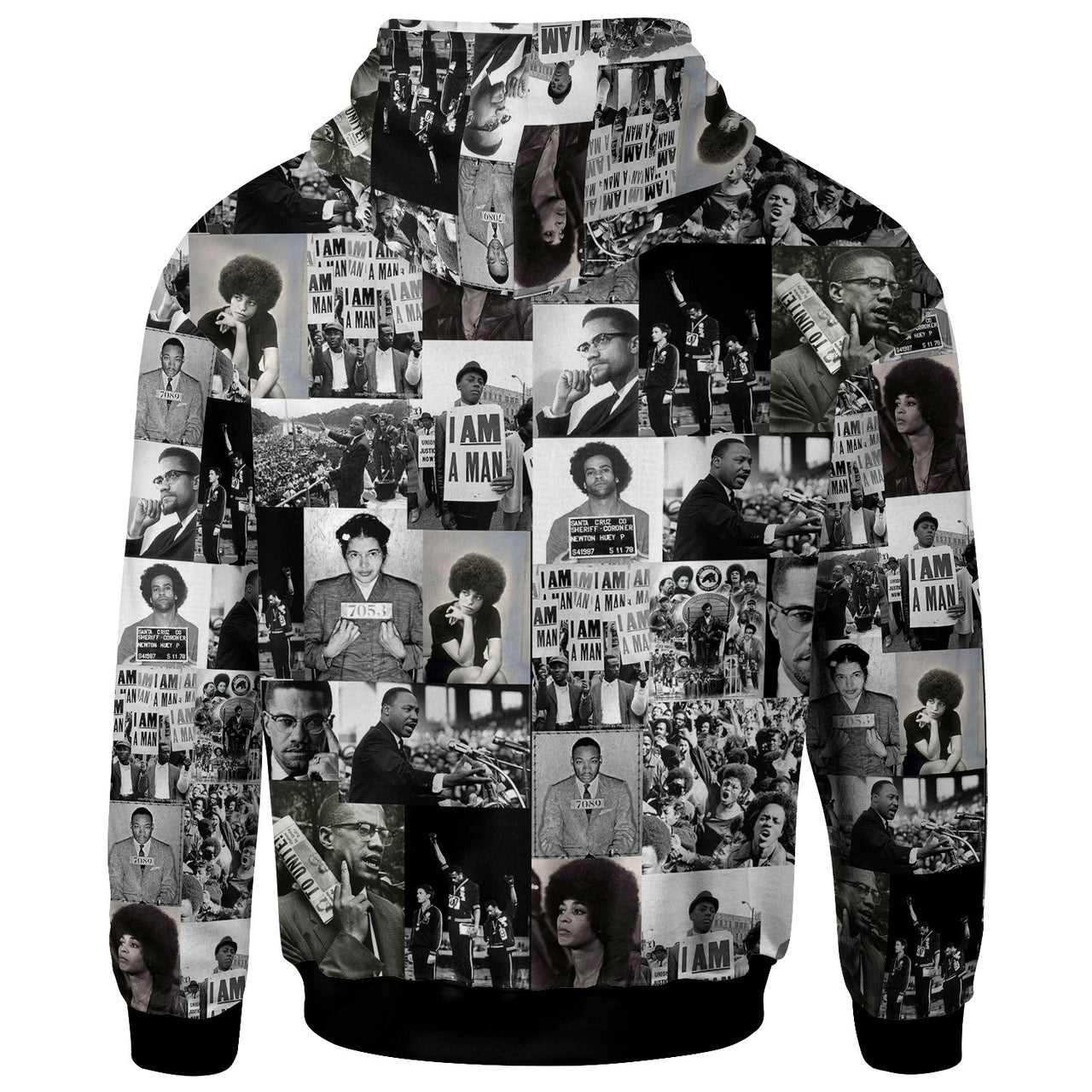 Africa American Hoodie Black Power Civil Right Leader Hoodie Black White Unisex - Cozy Hoodie For Cold Weather