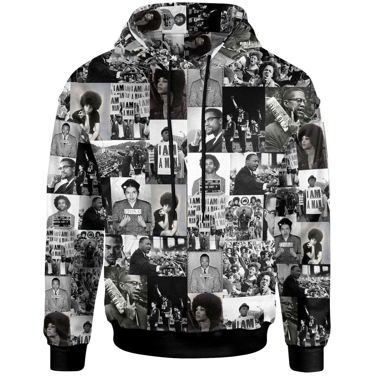 Africa American Hoodie Black Power Civil Right Leader Hoodie Black White Unisex - Cozy Hoodie For Cold Weather