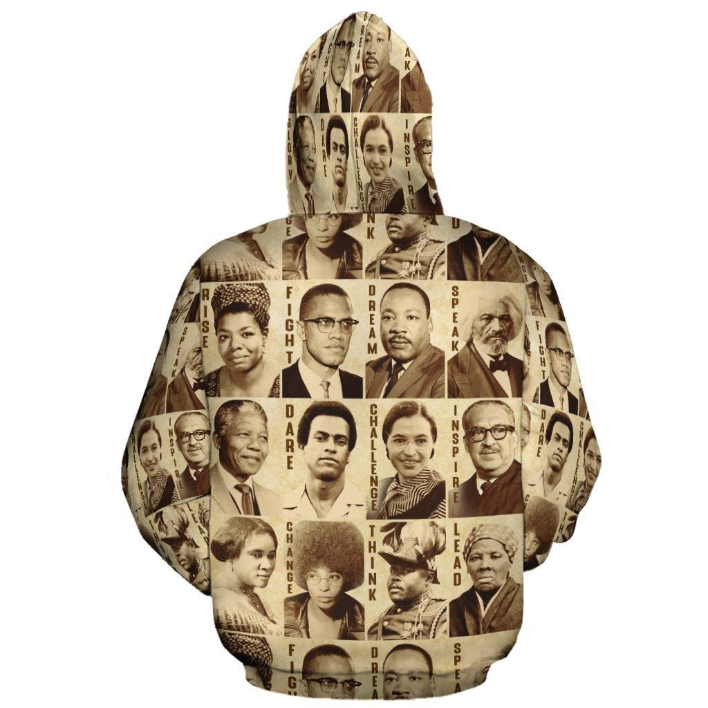 Africa American Hoodie Civil Right Leaders Graphic Hoodie Brown Unisex - Cozy Hoodie For Cold Weather