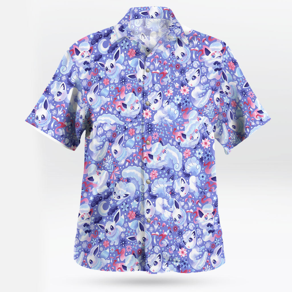 Alolan Vulpix Aloha Anime Hawaiian Shirt – Chill and Cute - Tropi Hawaiian Shirts