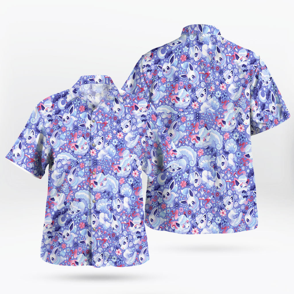Alolan Vulpix Aloha Anime Hawaiian Shirt – Chill and Cute - Tropi Hawaiian Shirts