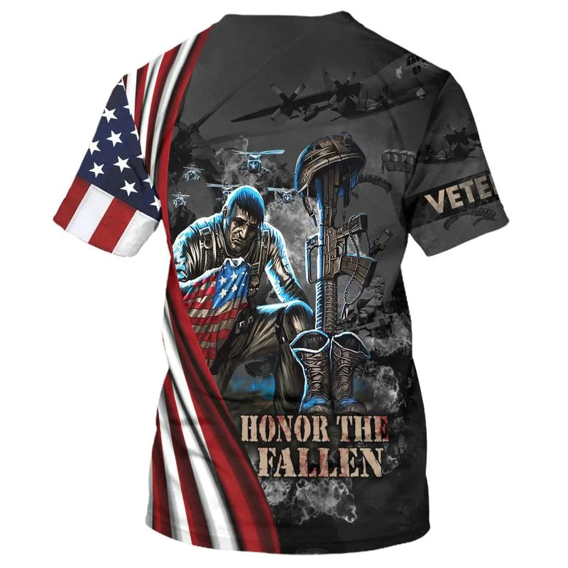 Veteran Hoodie Honor The Fallen Warzone T-Shirt Colorful Unisex - Trendy Gift For Men & Women