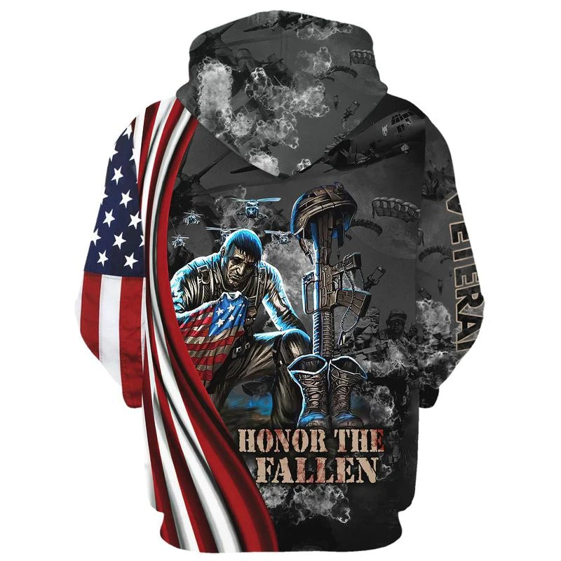 Veteran Hoodie Honor The Fallen Warzone T-Shirt Colorful Unisex - Trendy Gift For Men & Women