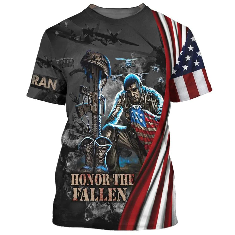 Veteran Hoodie Honor The Fallen Warzone T-Shirt Colorful Unisex - Trendy Gift For Men & Women