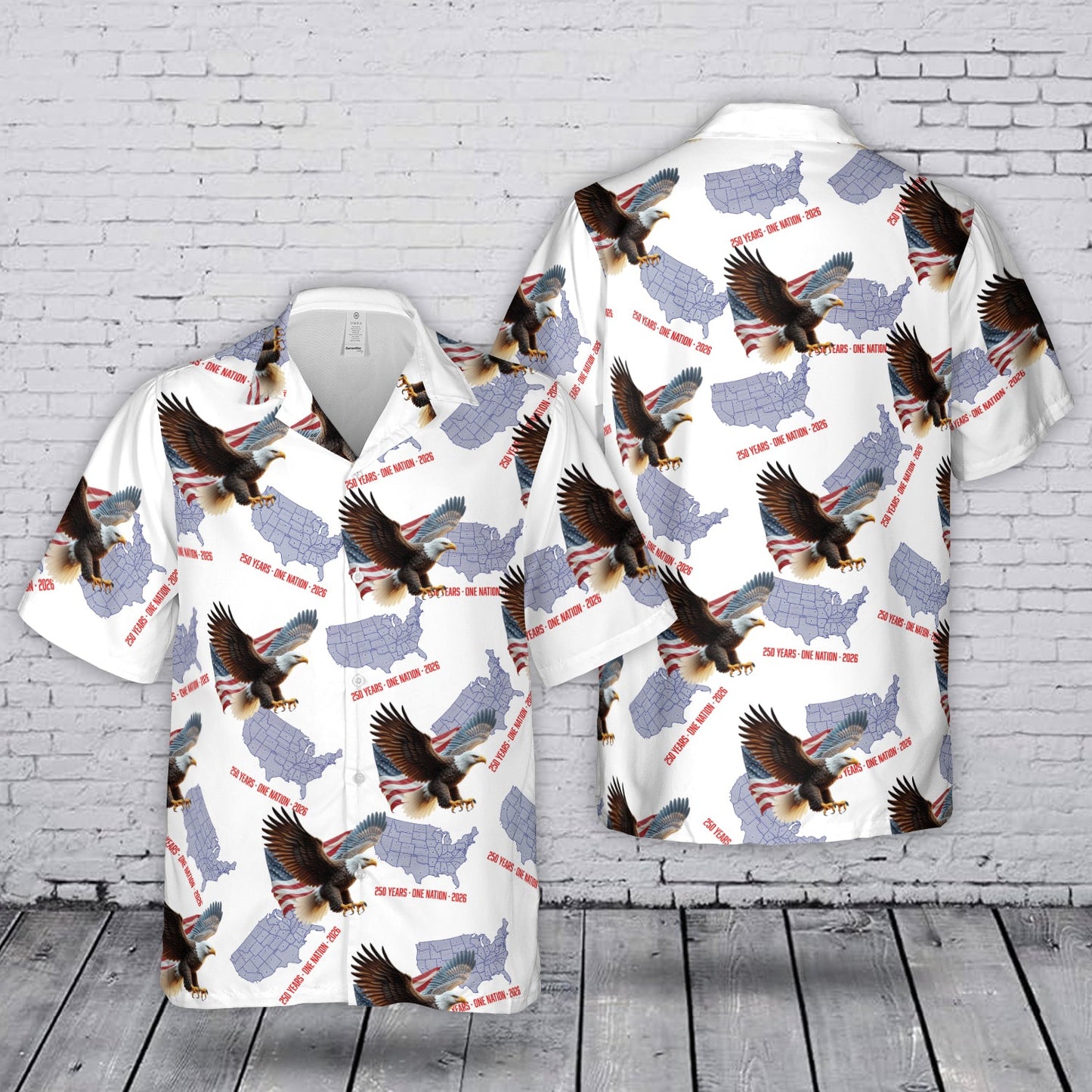 American 250 Years Statue of Liberty Bald Eagle Flag Button Up, 4th of July Patriotic, Independence Day Hawaiian Shirt